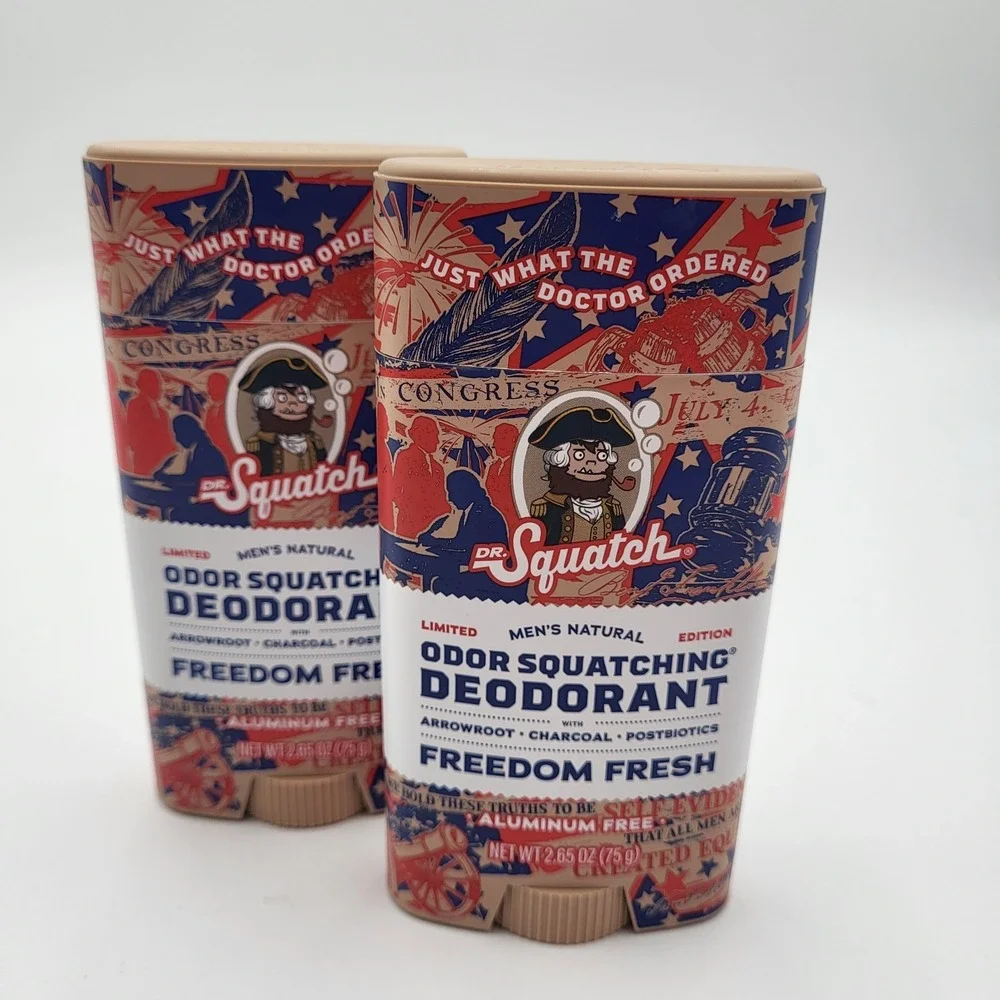 Set of 2 Dr. Squatch Freedom Fresh Mens Natural Aluminum Free Deodorant 2.65oz